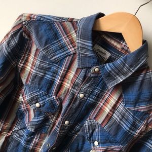 Blue Plaid Lightweight Button-Down